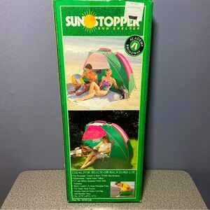 Academy Broadway Vintage Retro Pink & Green Sun Stopper Sun Shelter, NIB